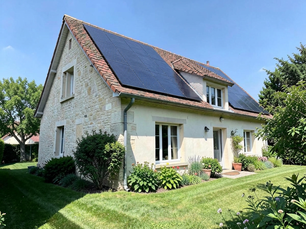 Même toiture après la pose de panneaux solaires photovoltaïques